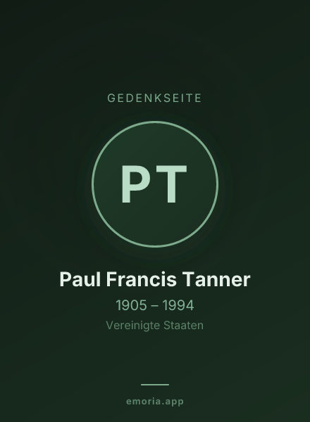 Gedenkportrait von Paul Francis Tanner