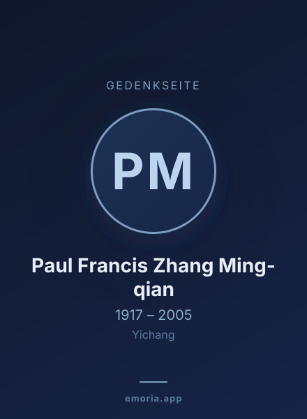 Gedenkportrait von Paul Francis Zhang Ming-qian