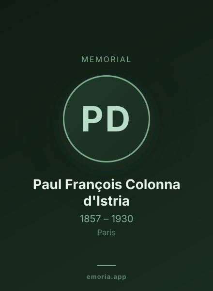 Memorial portrait of Paul François Colonna d'Istria