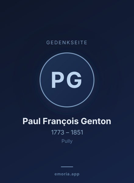 Gedenkportrait von Paul François Genton
