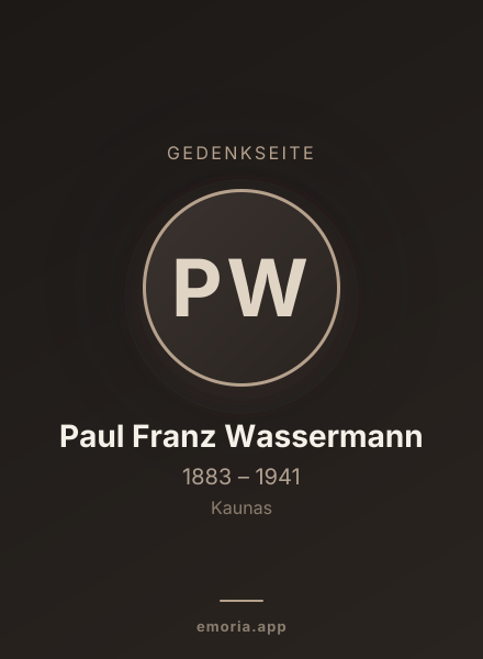 Gedenkportrait von Paul Franz Wassermann