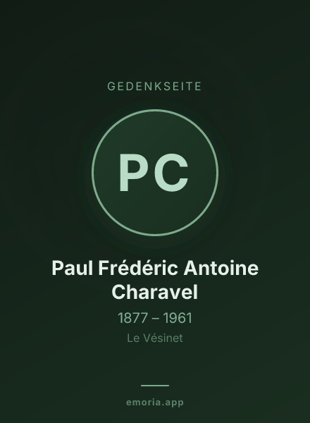 Gedenkportrait von Paul Frédéric Antoine Charavel
