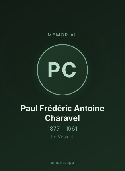 Memorial portrait of Paul Frédéric Antoine Charavel