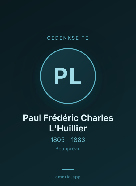 Gedenkportrait von Paul Frédéric Charles L'Huillier