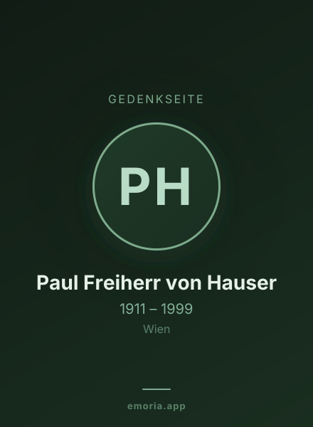 Gedenkportrait von Paul Freiherr von Hauser
