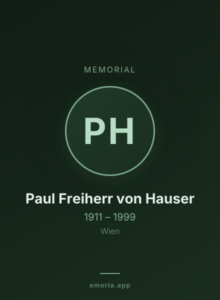 Memorial portrait of Paul Freiherr von Hauser