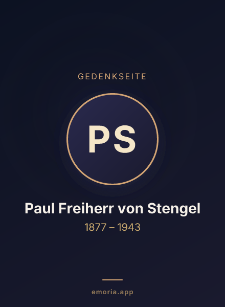 Gedenkportrait von Paul Freiherr von Stengel