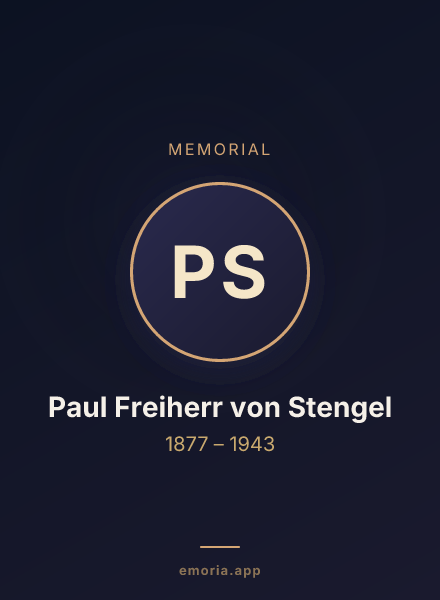 Memorial portrait of Paul Freiherr von Stengel