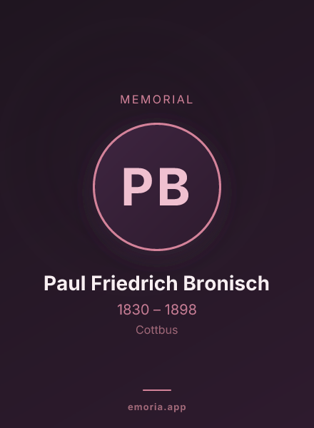 Memorial portrait of Paul Friedrich Bronisch
