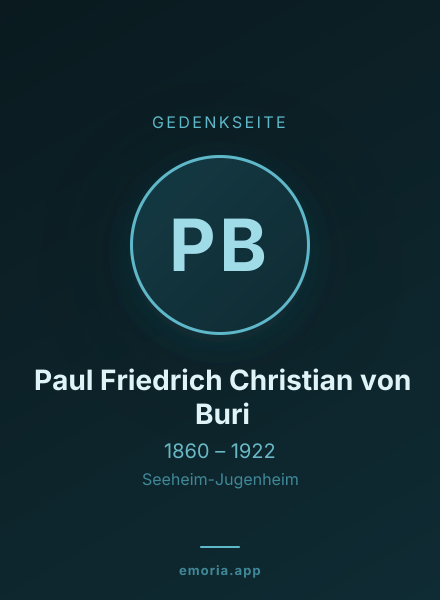 Gedenkportrait von Paul Friedrich Christian von Buri