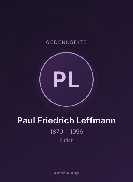 Gedenkportrait von Paul Friedrich Leffmann