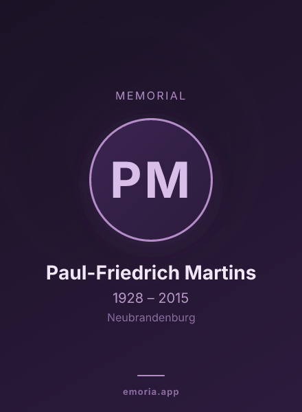 Memorial portrait of Paul-Friedrich Martins