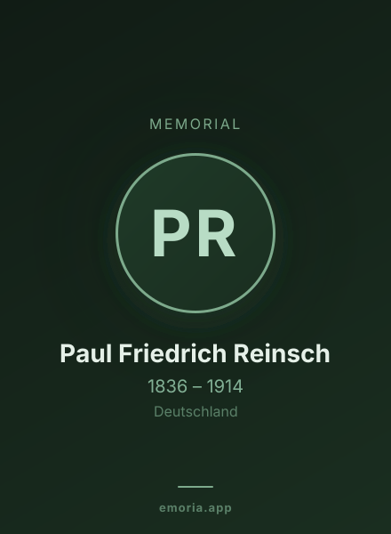 Memorial portrait of Paul Friedrich Reinsch