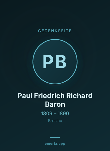 Gedenkportrait von Paul Friedrich Richard Baron