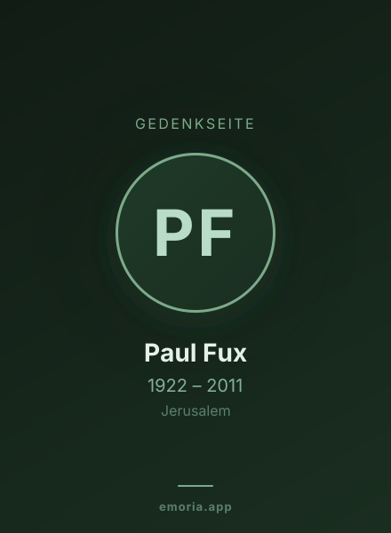 Gedenkportrait von Paul Fux