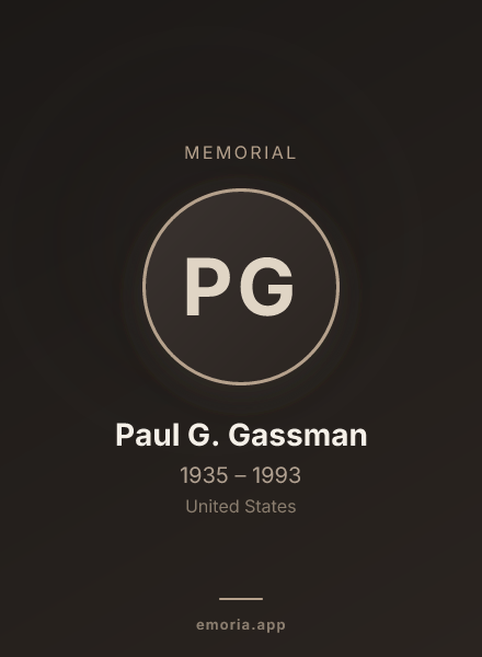 Memorial portrait of Paul G. Gassman