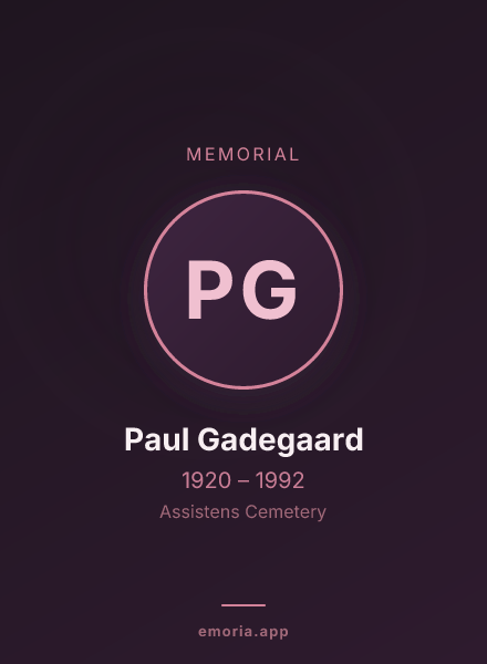 Memorial portrait of Paul Gadegaard