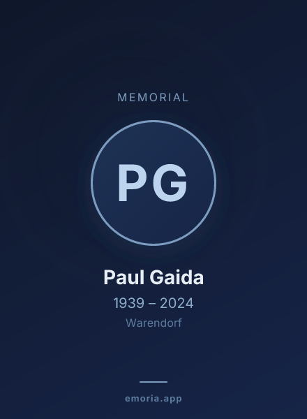 Memorial portrait of Paul Gaida
