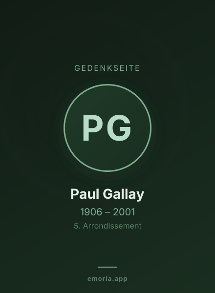 Gedenkportrait von Paul Gallay