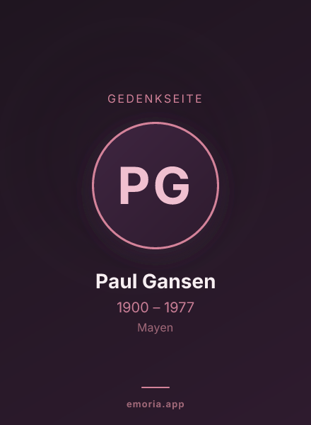 Gedenkportrait von Paul Gansen