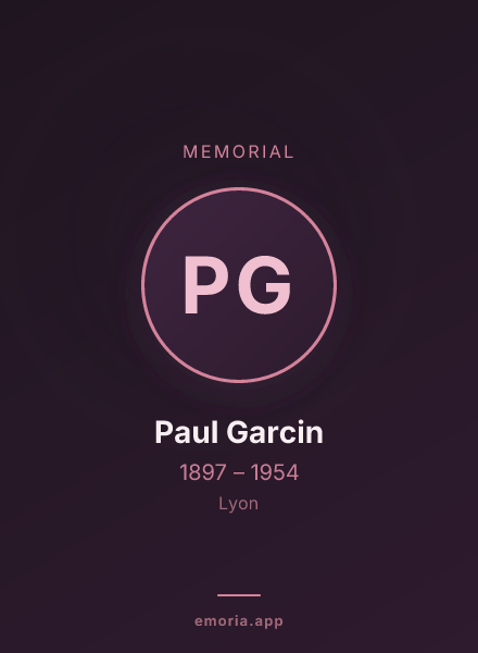 Memorial portrait of Paul Garcin