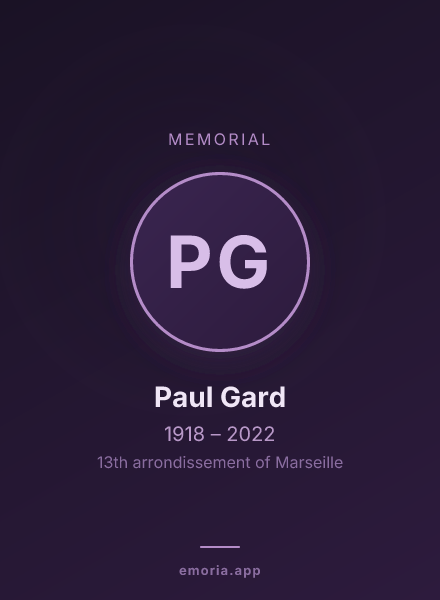 Memorial portrait of Paul Gard
