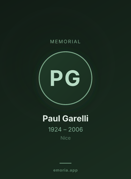 Memorial portrait of Paul Garelli