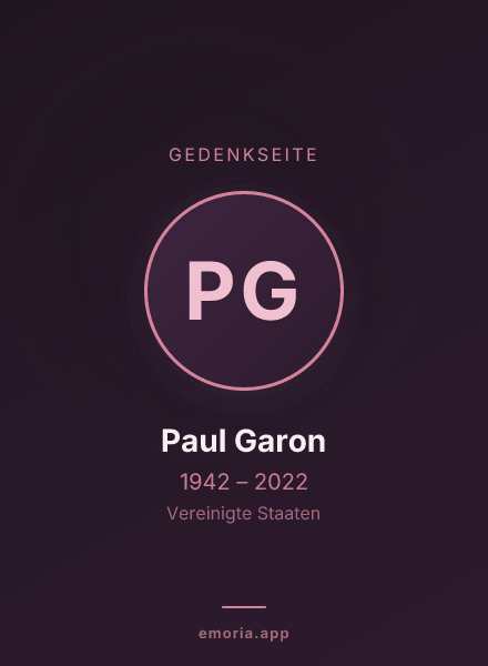 Gedenkportrait von Paul Garon