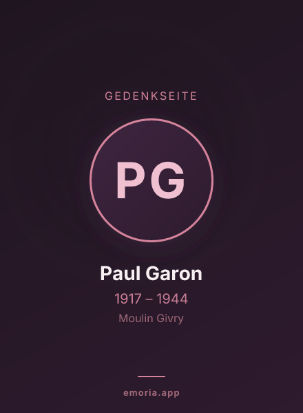 Gedenkportrait von Paul Garon