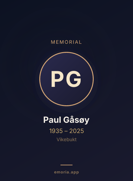Memorial portrait of Paul Gåsøy
