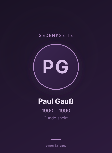Gedenkportrait von Paul Gauß