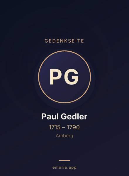 Gedenkportrait von Paul Gedler