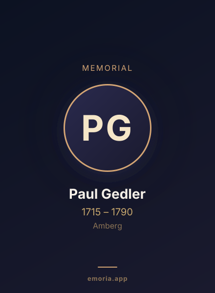 Memorial portrait of Paul Gedler