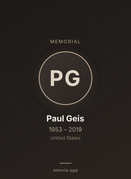Memorial portrait of Paul Geis