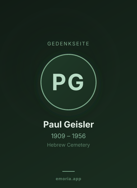 Gedenkportrait von Paul Geisler