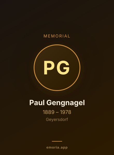 Memorial portrait of Paul Gengnagel