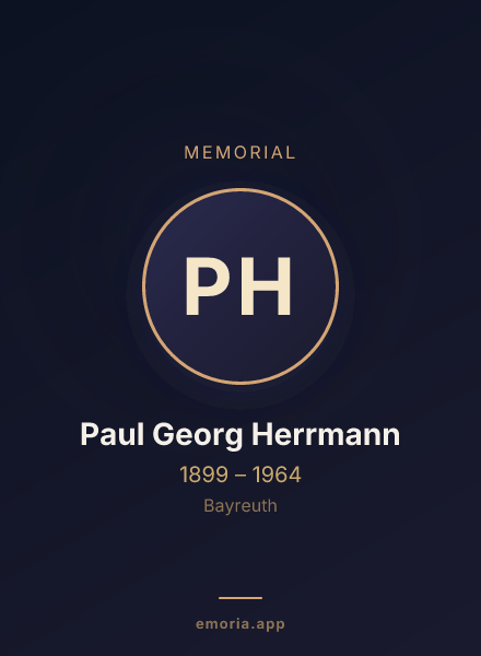 Memorial portrait of Paul Georg Herrmann