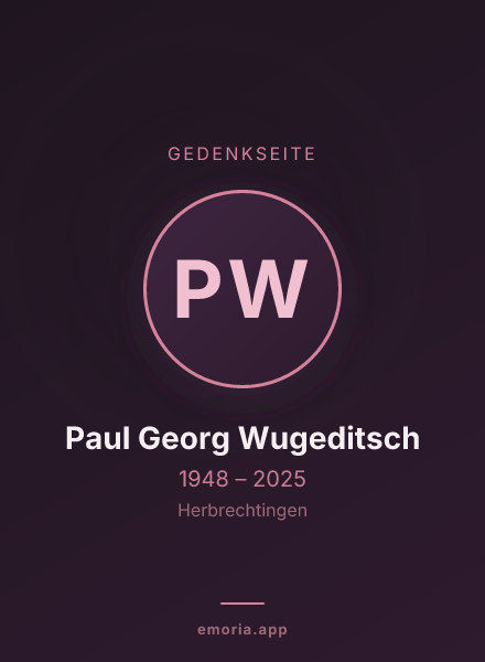Gedenkportrait von Paul Georg Wugeditsch