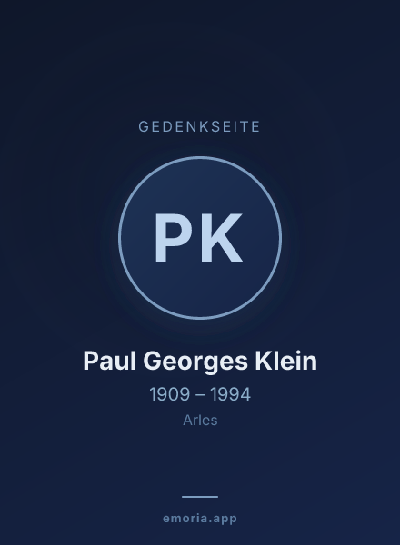 Gedenkportrait von Paul Georges Klein