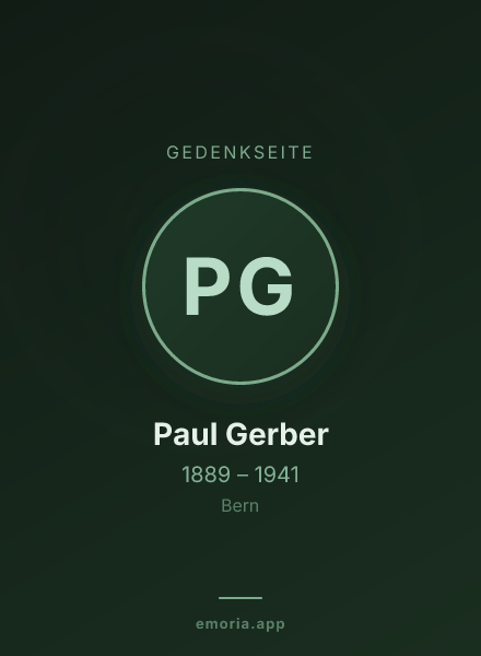 Gedenkportrait von Paul Gerber