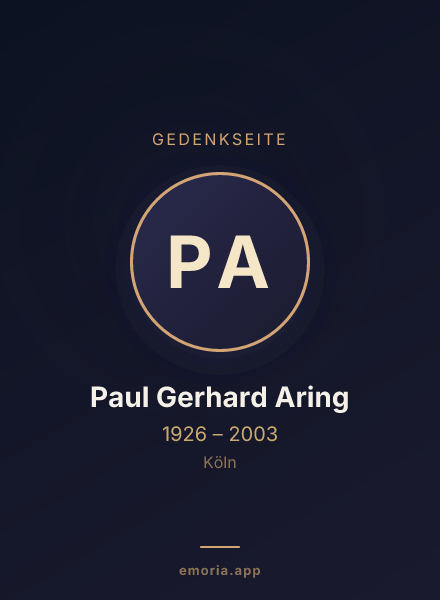 Gedenkportrait von Paul Gerhard Aring