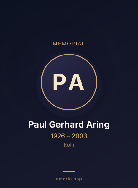 Memorial portrait of Paul Gerhard Aring