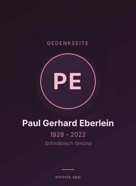 Gedenkportrait von Paul Gerhard Eberlein