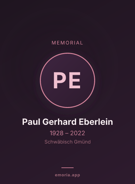 Memorial portrait of Paul Gerhard Eberlein