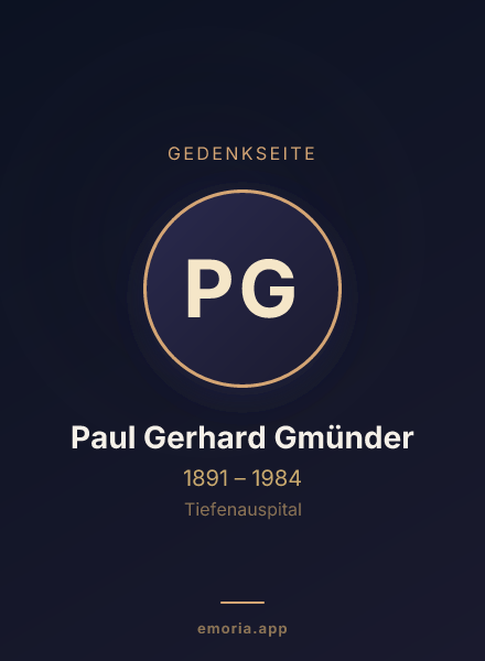 Gedenkportrait von Paul Gerhard Gmünder