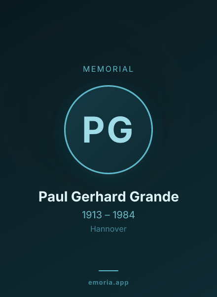 Memorial portrait of Paul Gerhard Grande