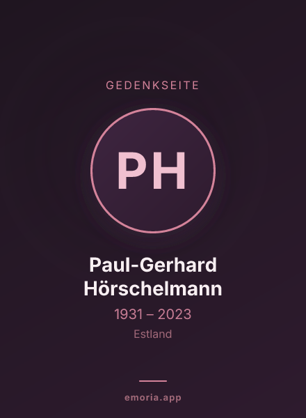 Gedenkportrait von Paul-Gerhard Hörschelmann