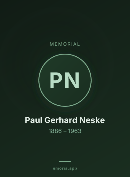 Memorial portrait of Paul Gerhard Neske