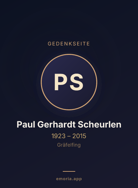 Gedenkportrait von Paul Gerhardt Scheurlen