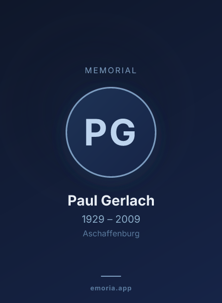 Memorial portrait of Paul Gerlach